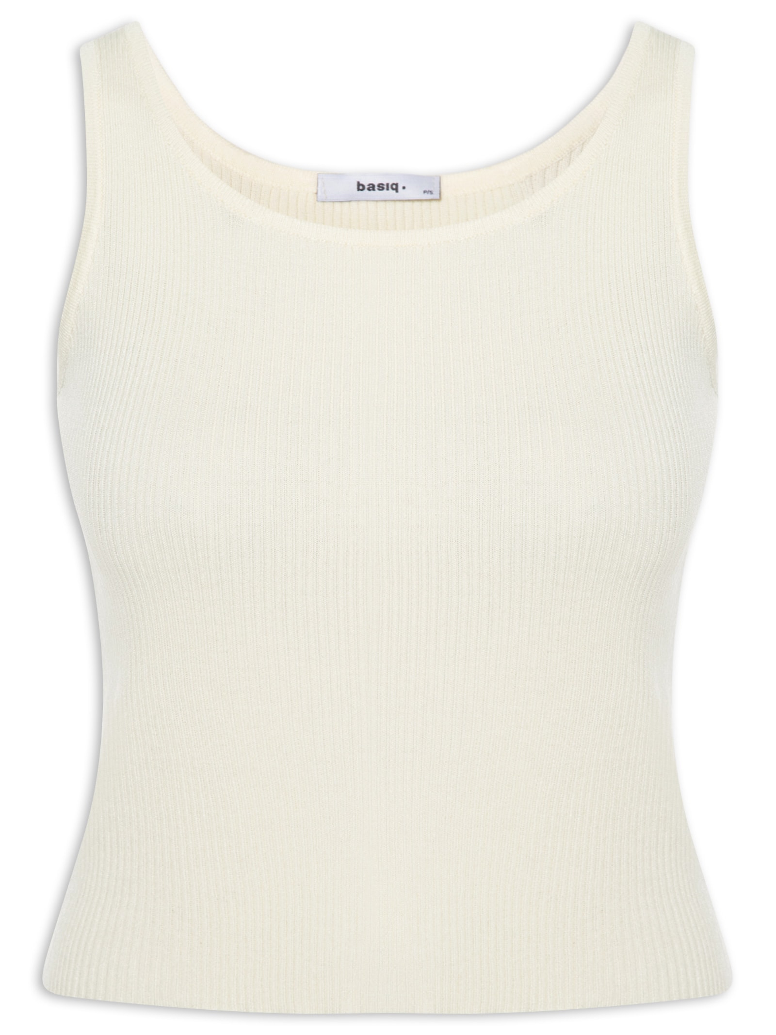 Regata Feminina Tricot Básica – Off White Basiq