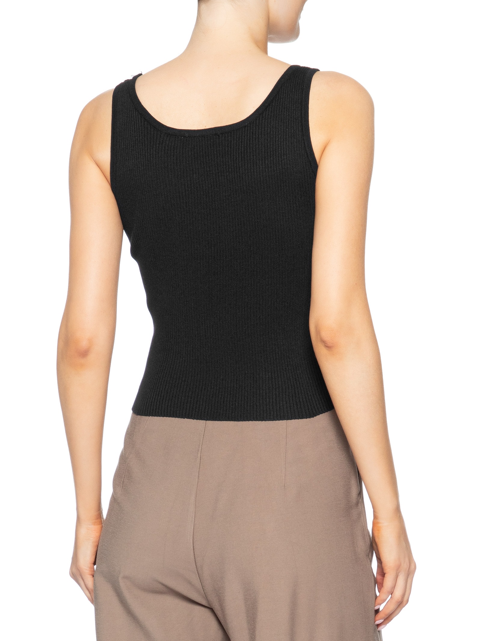 Regata Feminina Tricot Básica – Preto Basiq