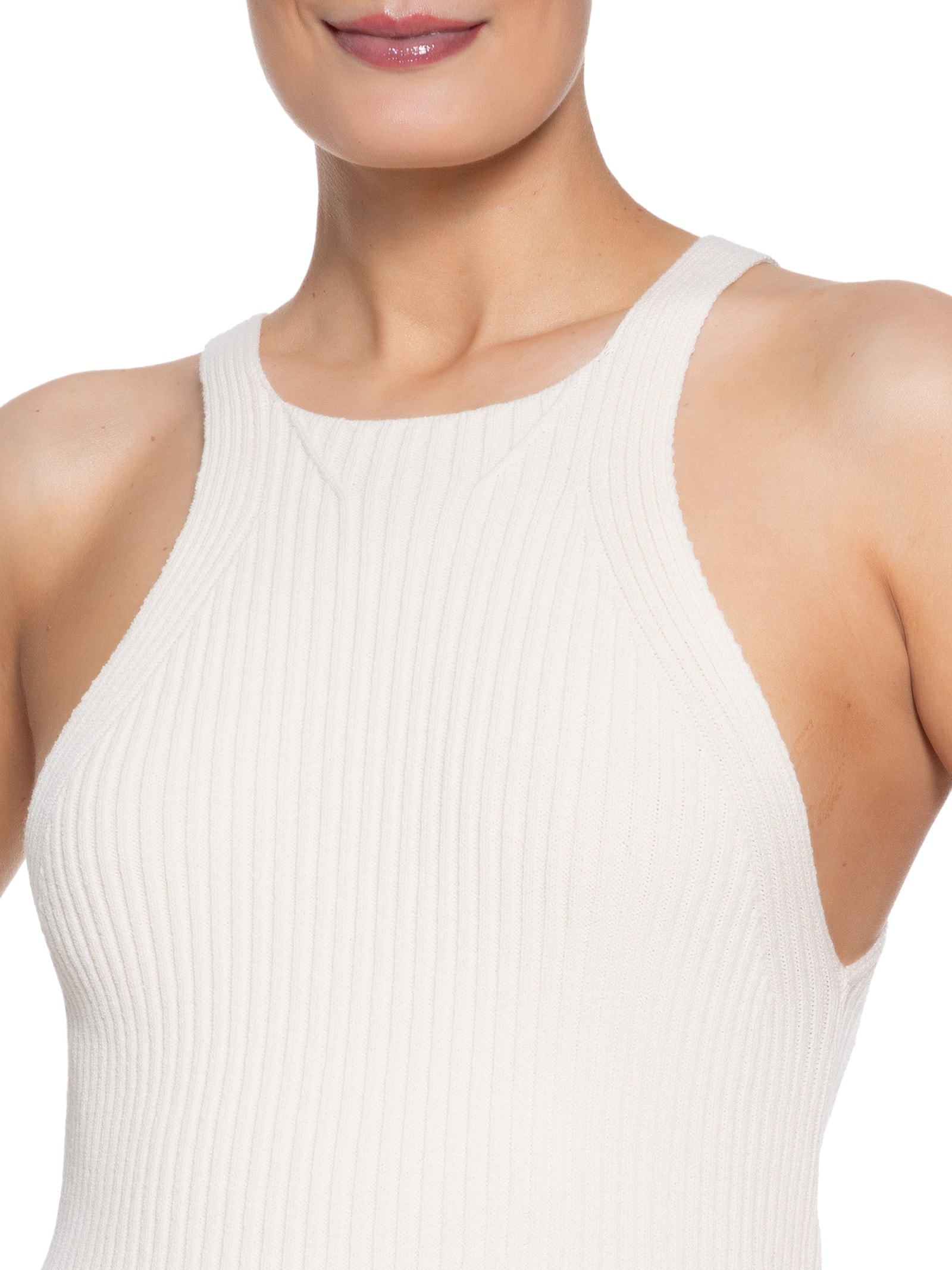 Regata Feminina Tricot Bege Dress To