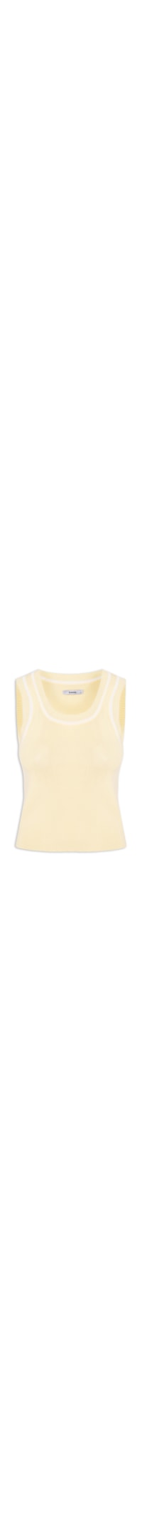 Regata Feminina Tricot Bicolor - Amarelo