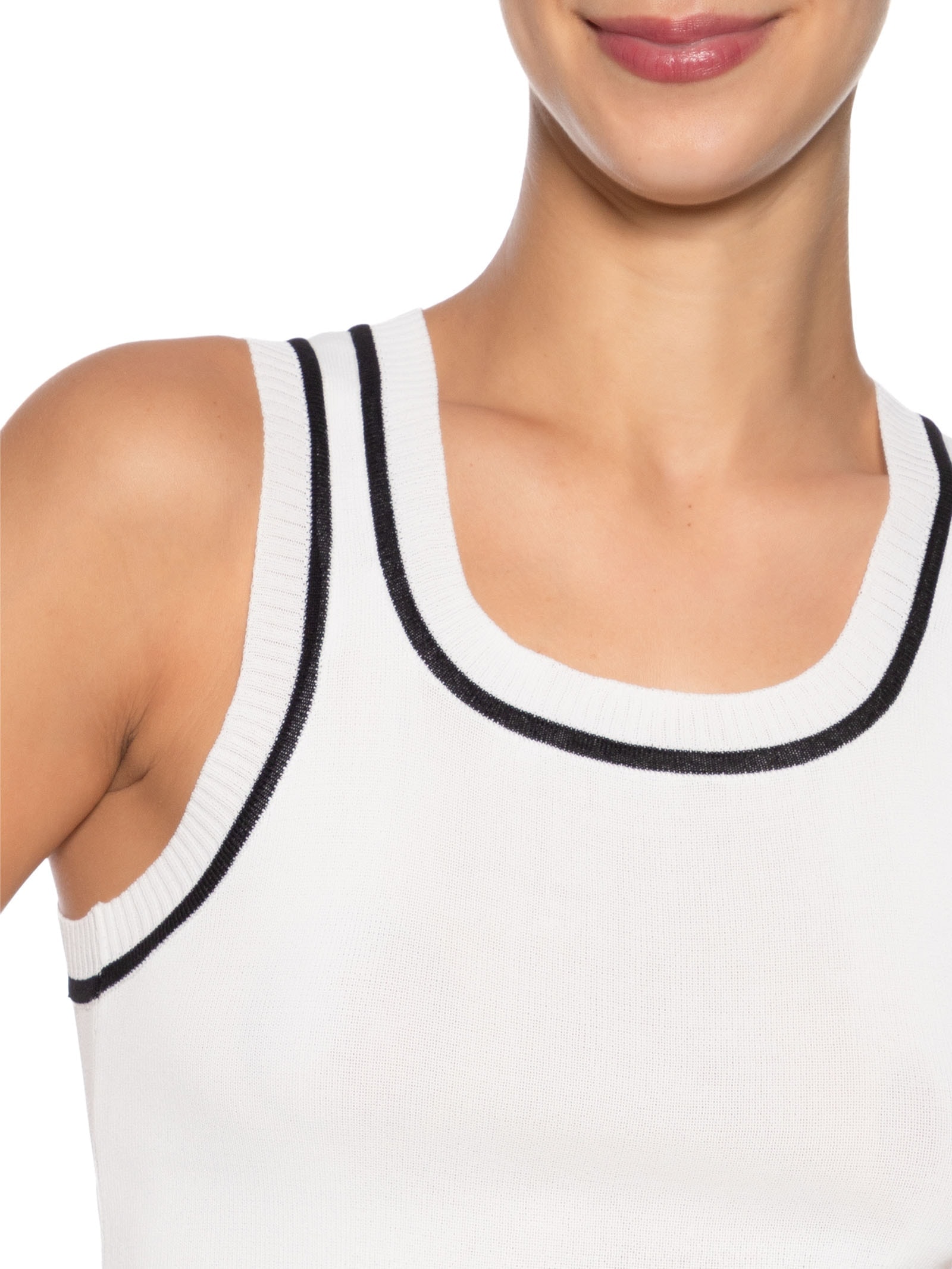 Regata Feminina Tricot Bicolor Off White Basiq