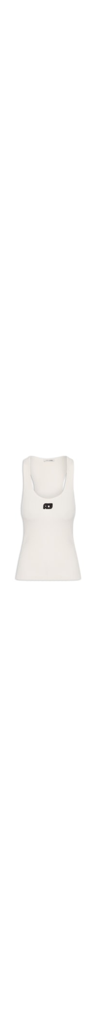 Regata Feminina Tricot Canelada Assinada Aj - Off White