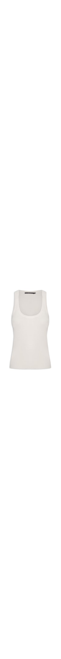 Regata Feminina Tricot Canelada - Branco