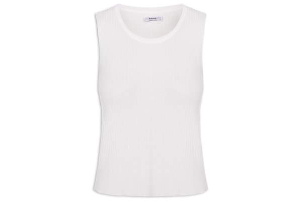 Regata Feminina Tricot Canelada - Off White