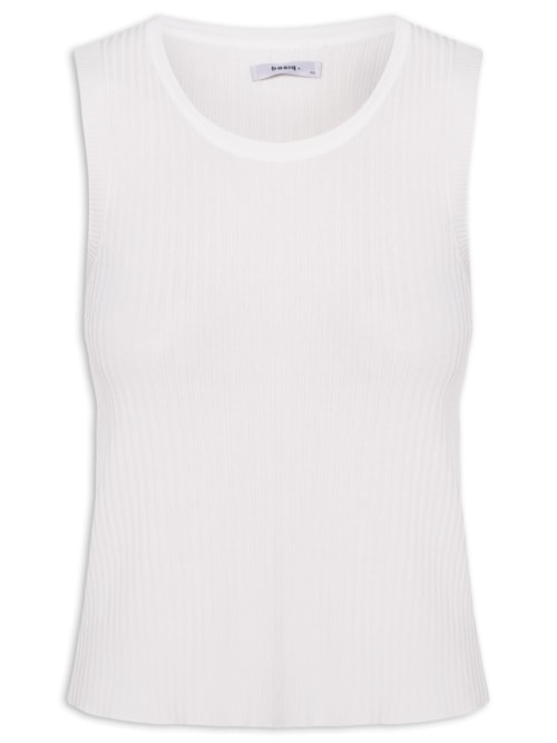 Regata Feminina Tricot Canelada – Off White