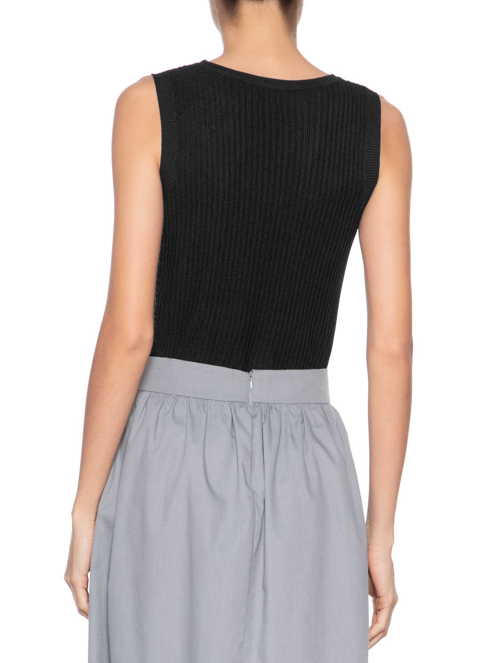 Regata Feminina Tricot Canelada Preto Basiq