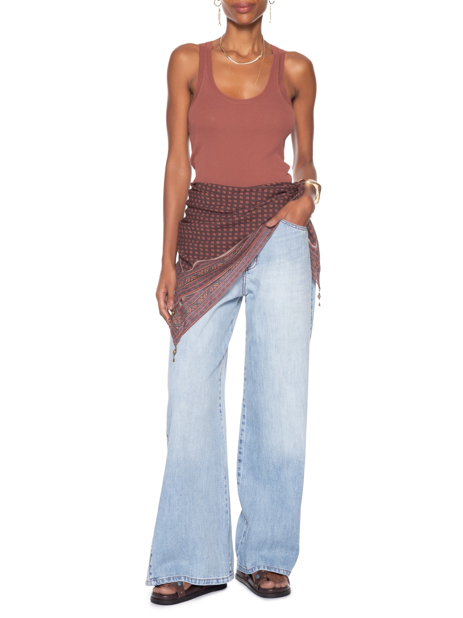 Regata Feminina Tricot Canelada Rosa Maria Filó