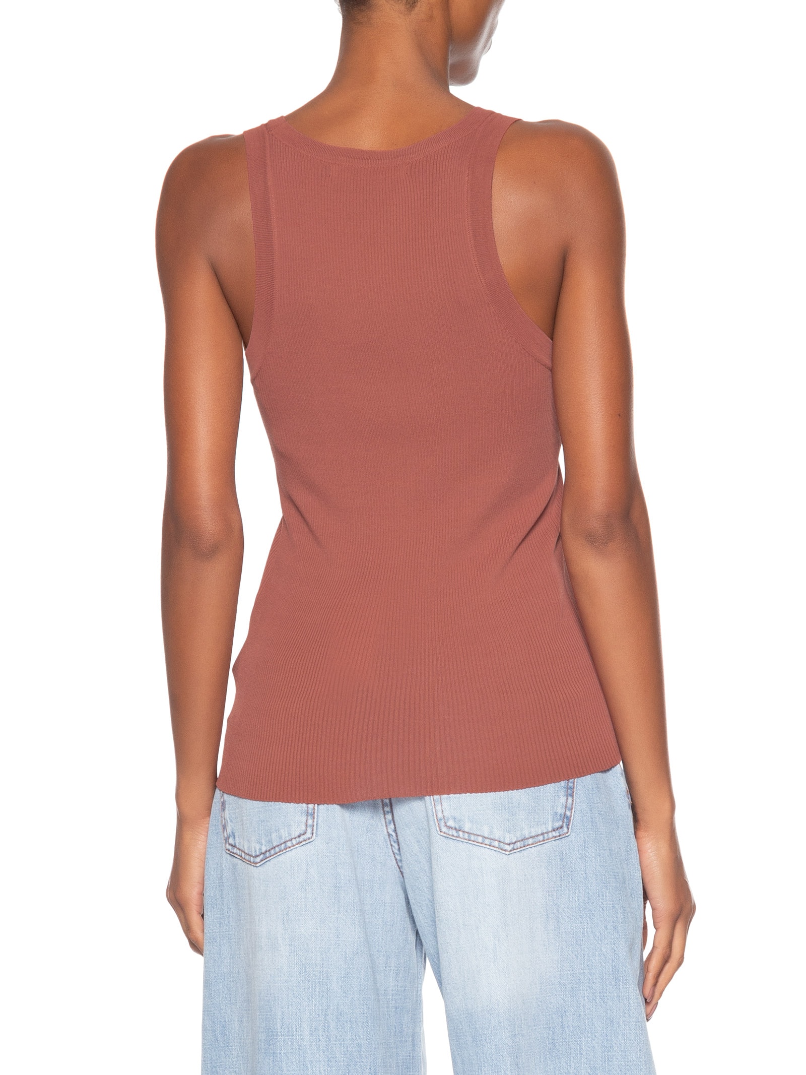 Regata Feminina Tricot Canelada Rosa Maria Filó