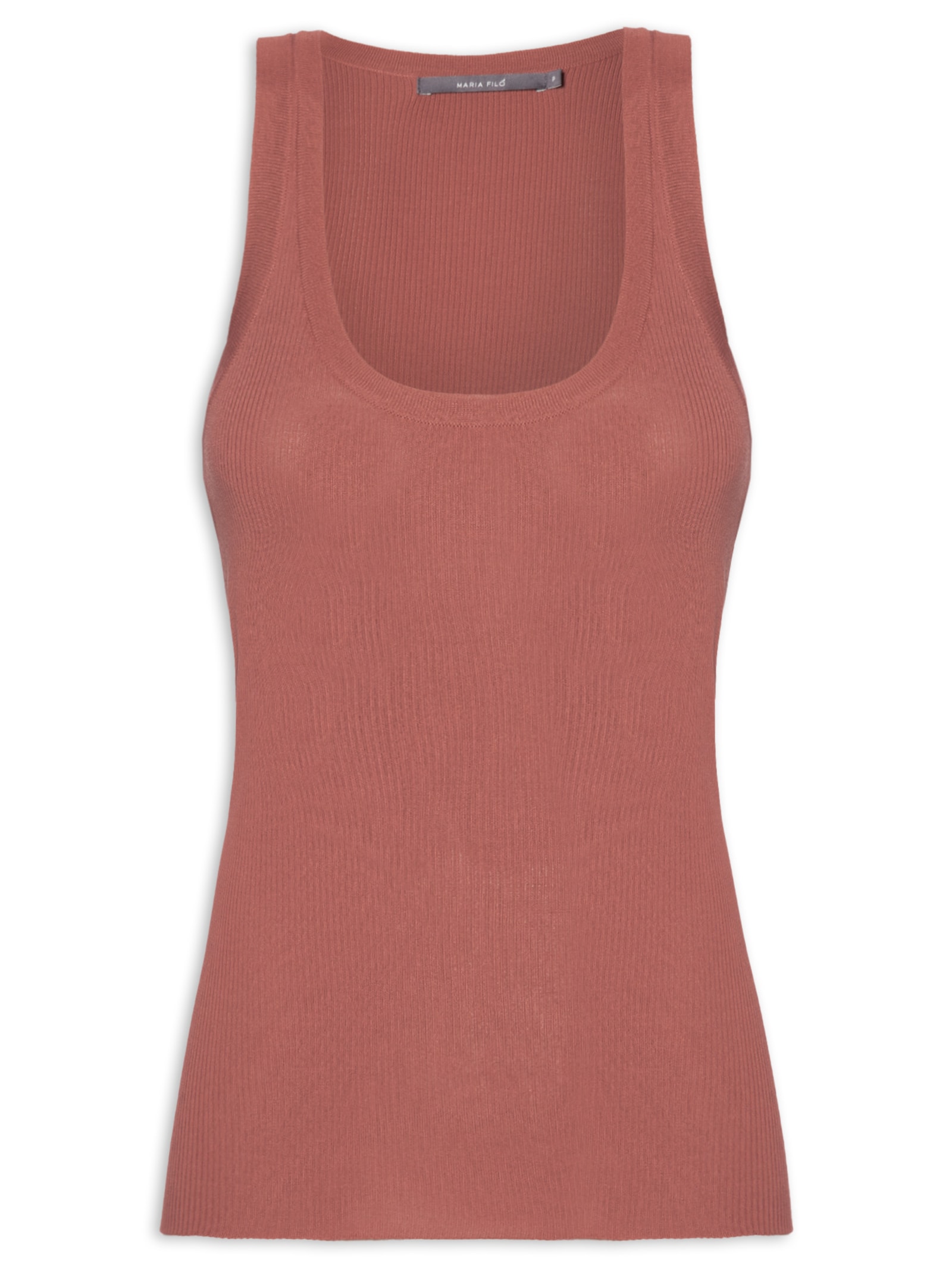 Regata Feminina Tricot Canelada Rosa Maria Filó