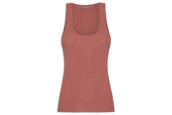 Regata Feminina Tricot Canelada - Rosa