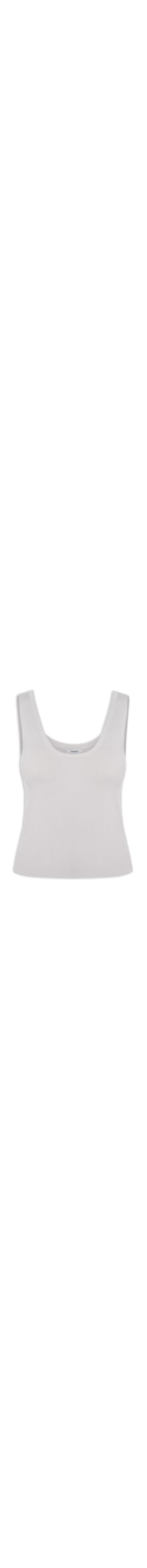 Regata Feminina Tricot Canelado Decote U - Cinza
