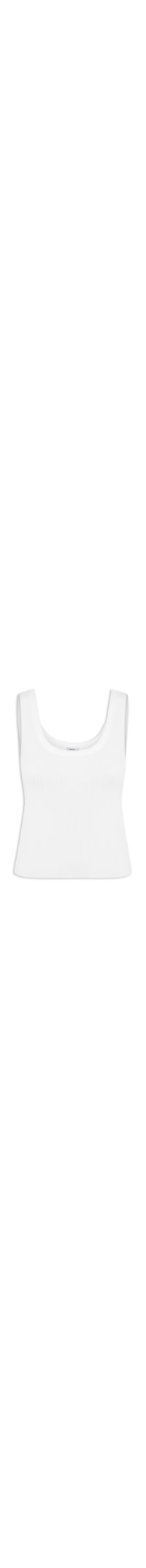 Regata Feminina Tricot Canelado Decote U - Off White
