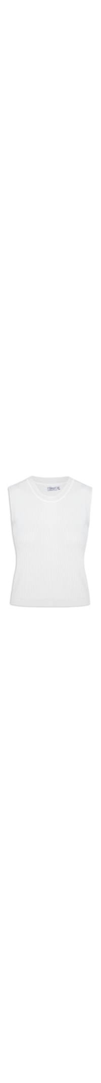 Regata Feminina Tricot Canelado - Off White