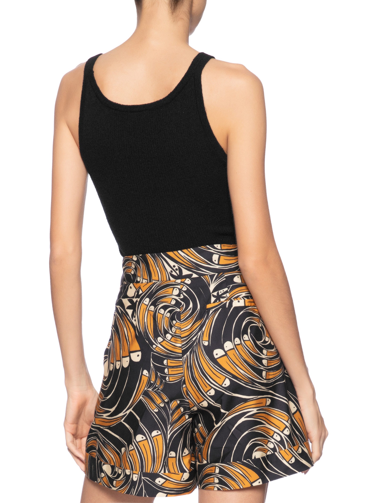 Regata Feminina Tricot Canelado Preto Farm
