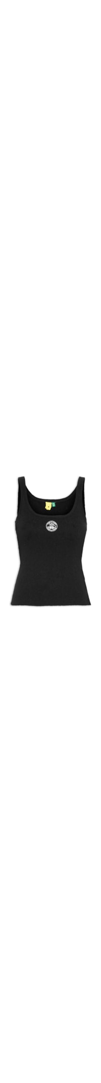 Regata Feminina Tricot Canelado - Preto