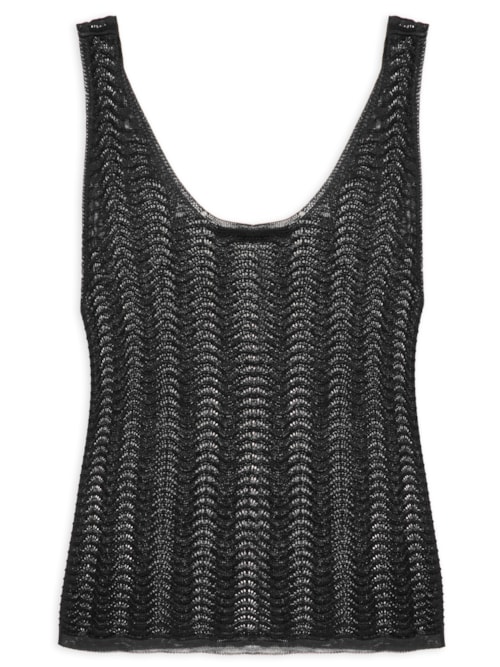 Regata Feminina Tricot Ciclo - Preto
