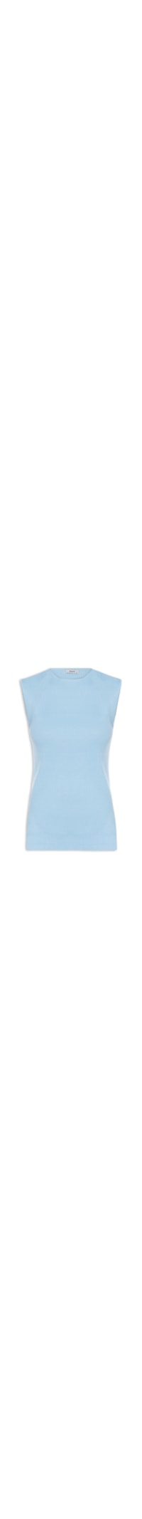 Regata Feminina Tricot Com Fenda Lateral - Azul
