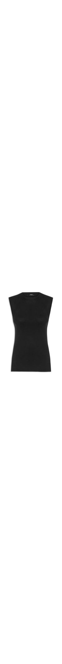 Regata Feminina Tricot Com Fenda Lateral - Preto