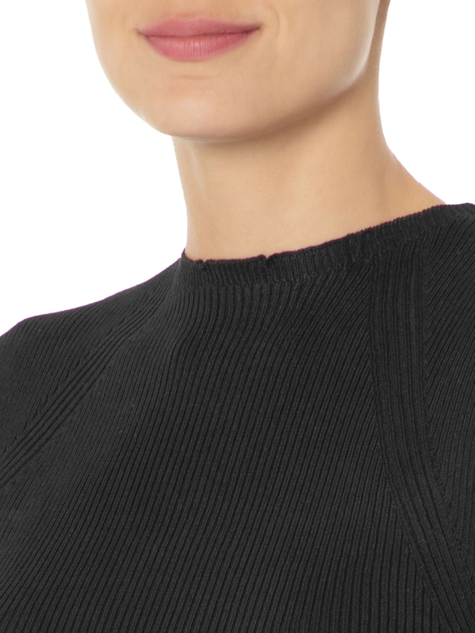 Regata Feminina Tricot Com Fenda Lateral Preto Basiq