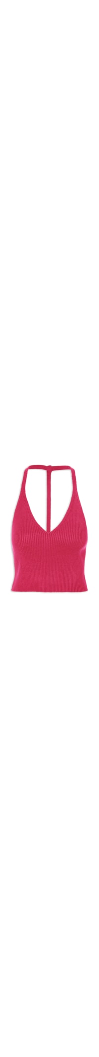 Regata Feminina Tricot Decote Costas - Rosa