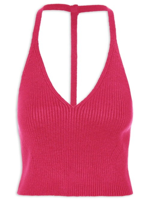 Regata Feminina Tricot Decote Costas – Rosa