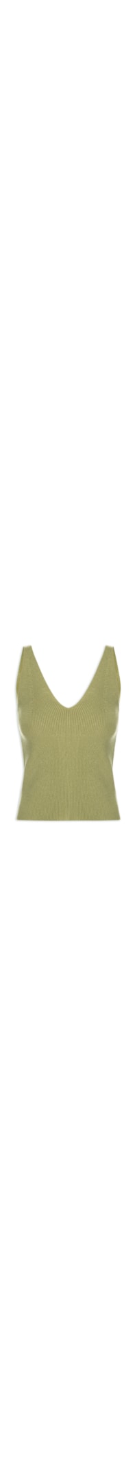 Regata Feminina Tricot Decote V - Verde