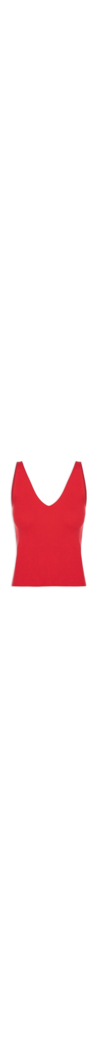 Regata Feminina Tricot Decote V - Vermelho