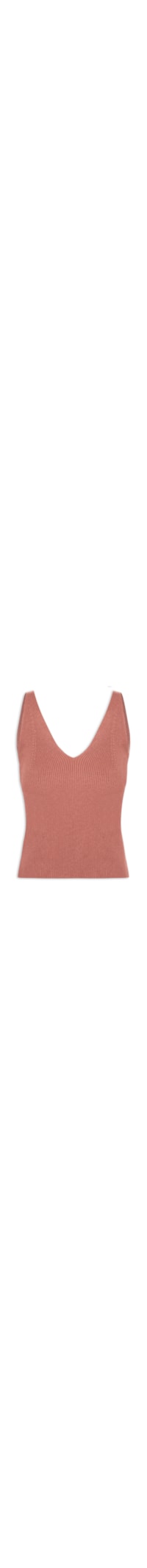 Regata Feminina Tricot Decote V – Marrom