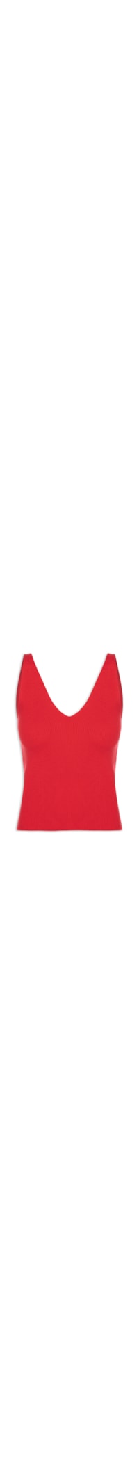 Regata Feminina Tricot Decote V – Vermelho