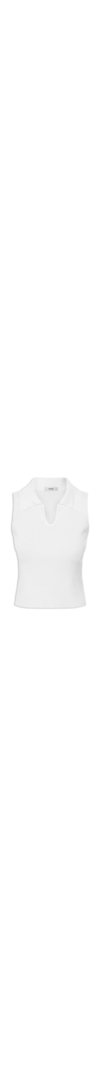 Regata Feminina Tricot Gola Polo - Branco