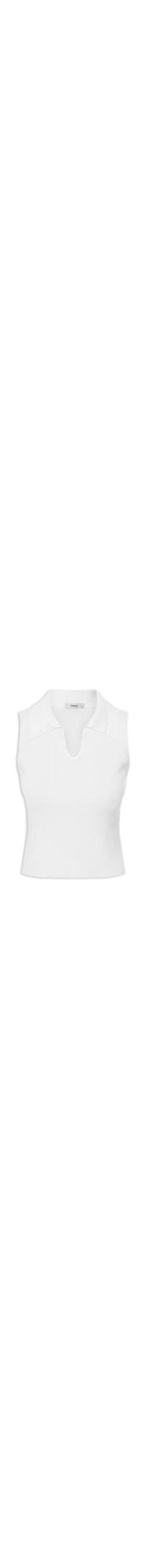 Regata Feminina Tricot Gola Polo - Branco