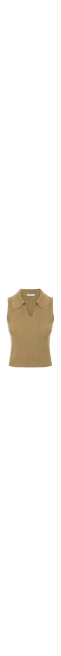 Regata Feminina Tricot Gola Polo - Verde