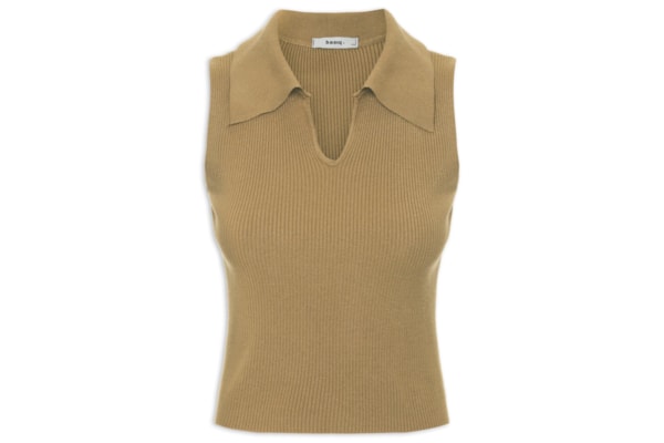 Regata Feminina Tricot Gola Polo - Verde