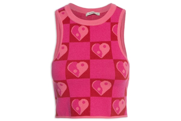 Regata Feminina Tricot Jacquard Yang - Rosa