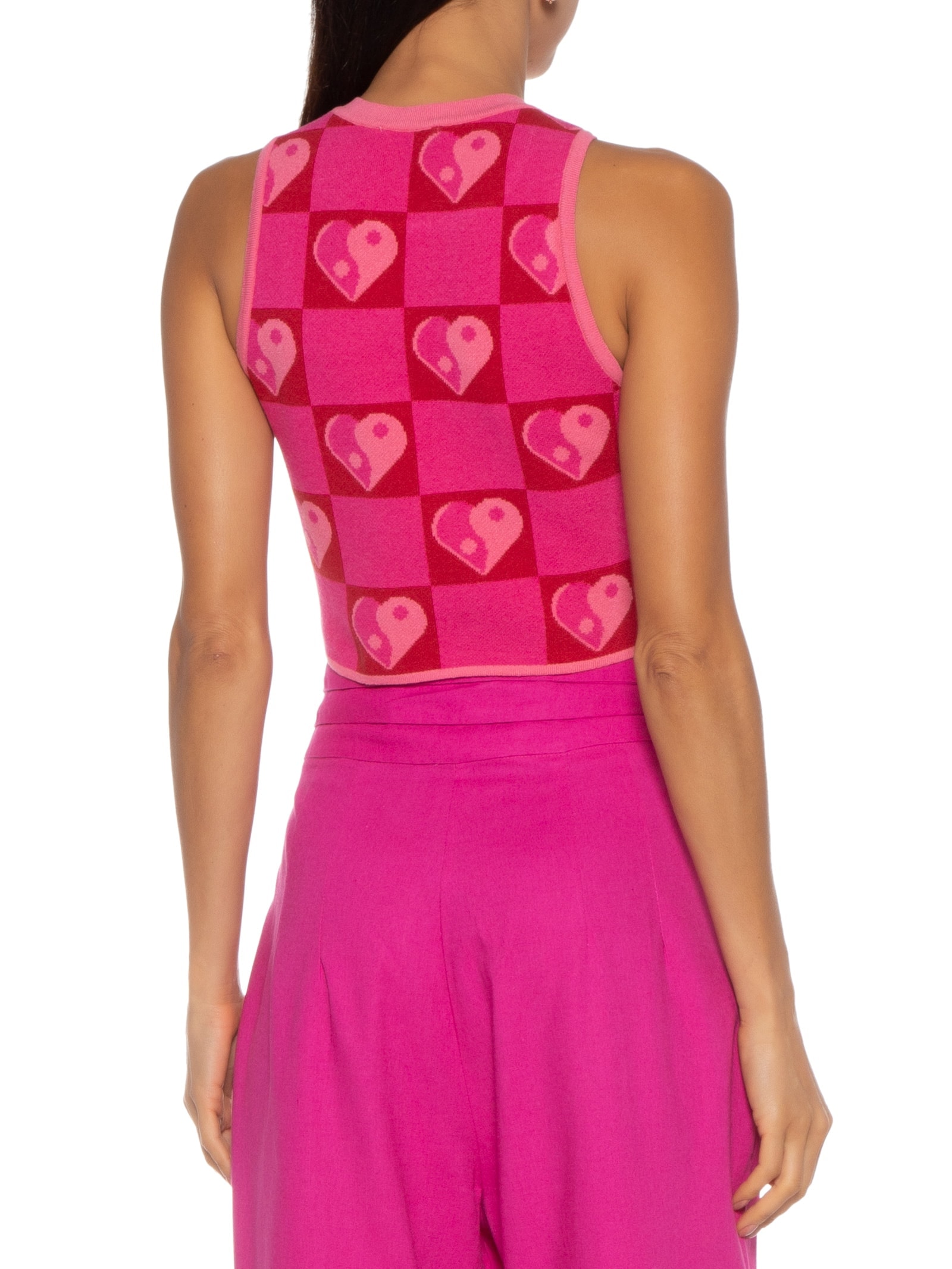 Regata Feminina Tricot Jacquard Yang Rosa Dress To