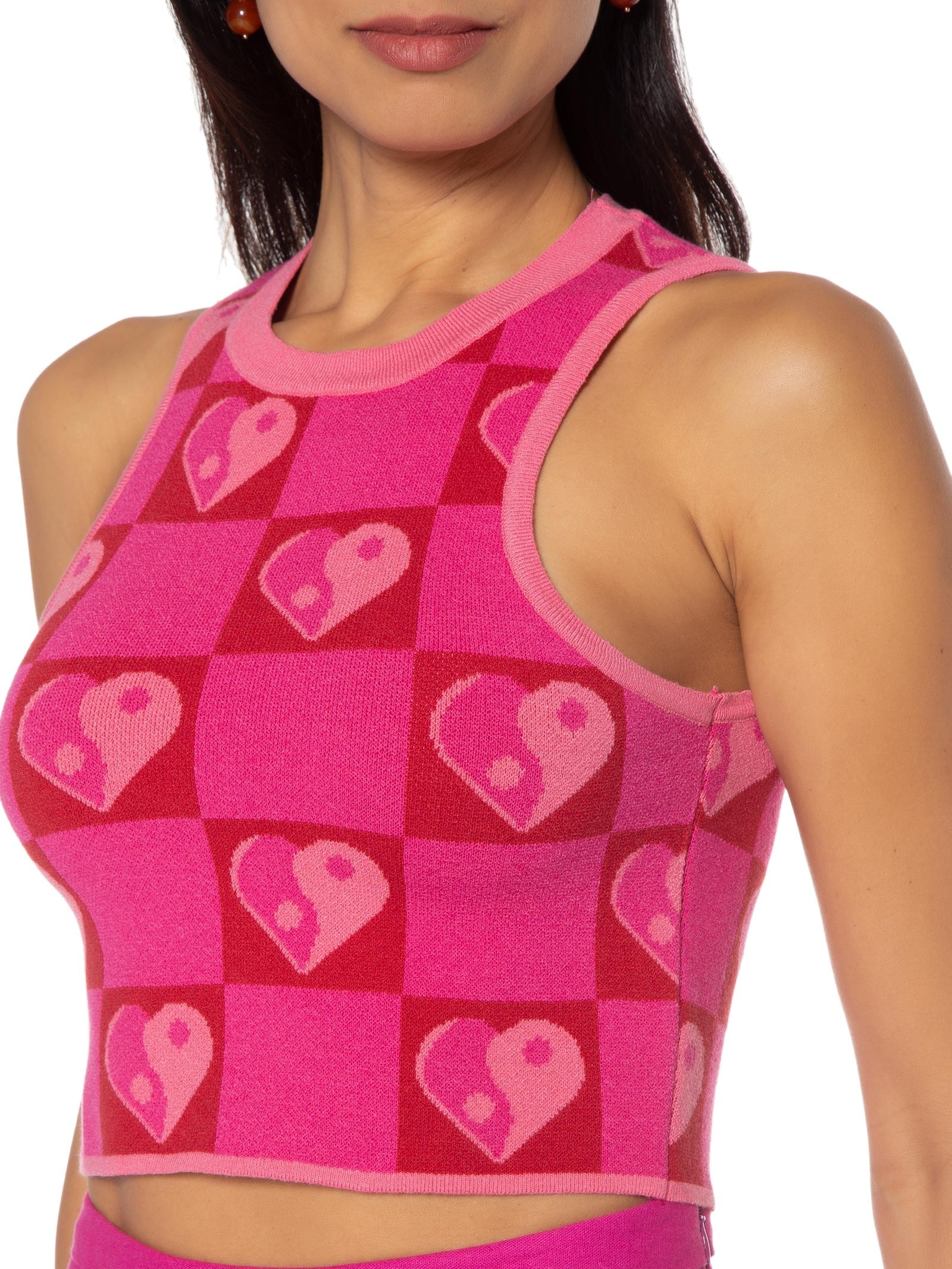 Regata Feminina Tricot Jacquard Yang Rosa Dress To