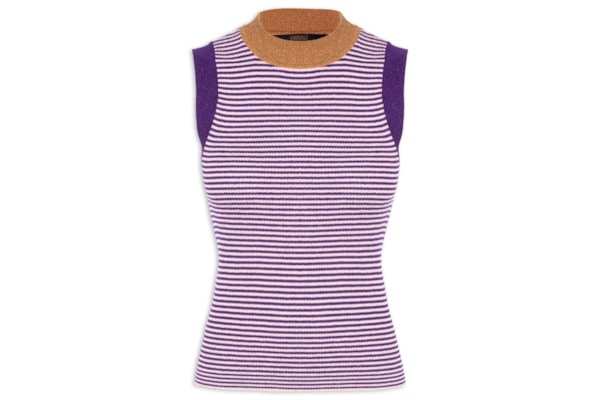 Regata Feminina Tricot Listrada Com Lurex Colors - Roxo