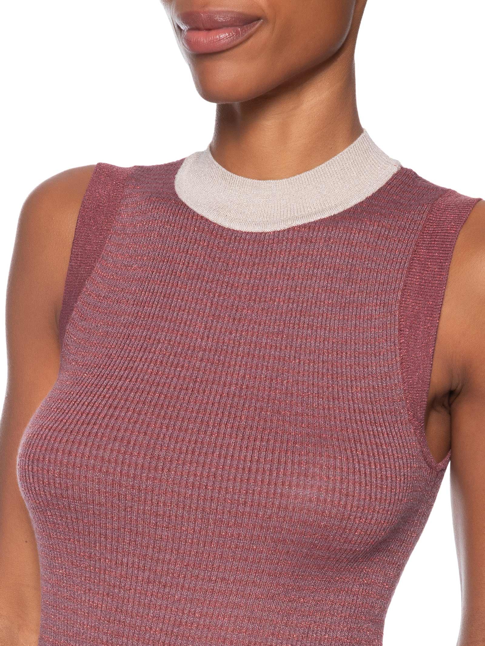 Regata Feminina Tricot Listrada Com Lurex Colors  – Rosa Animale