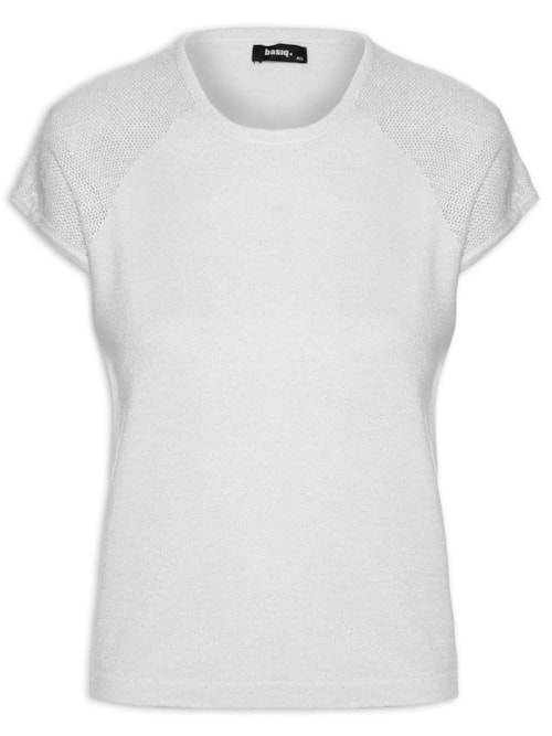 Regata Feminina Tricot Manga Japonesa – Branco