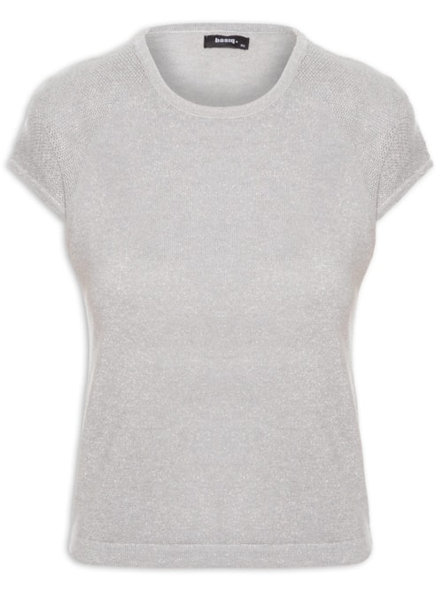 Regata Feminina Tricot Manga Japonesa – Cinza