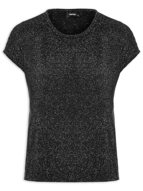 Regata Feminina Tricot Manga Japonesa – Preto