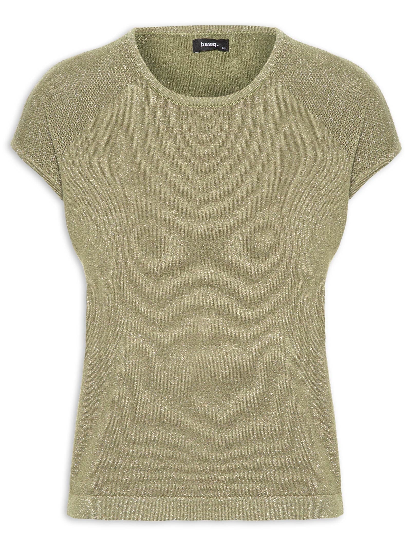 Regata Feminina Tricot Manga Japonesa Verde Basiq