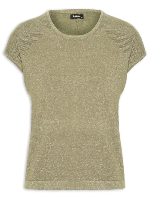 Regata Feminina Tricot Manga Japonesa – Verde