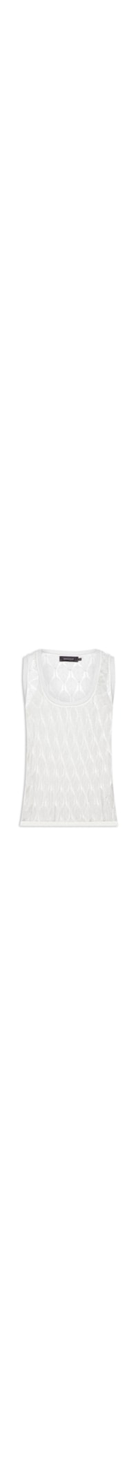 Regata Feminina Tricot Ponto Rendado - Branco