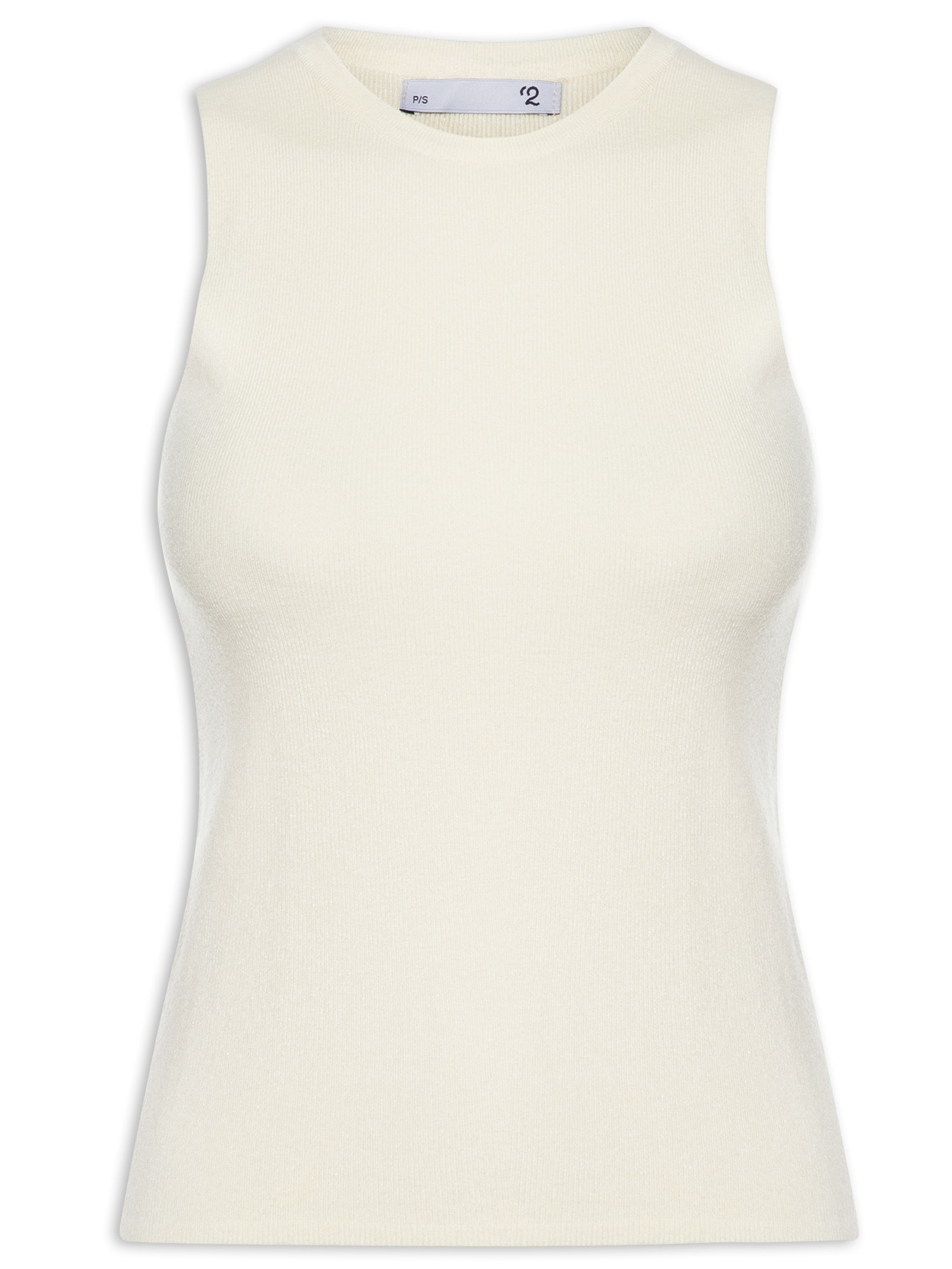 Regata Feminina Tricot  Sem Manga Off White  '2Essential