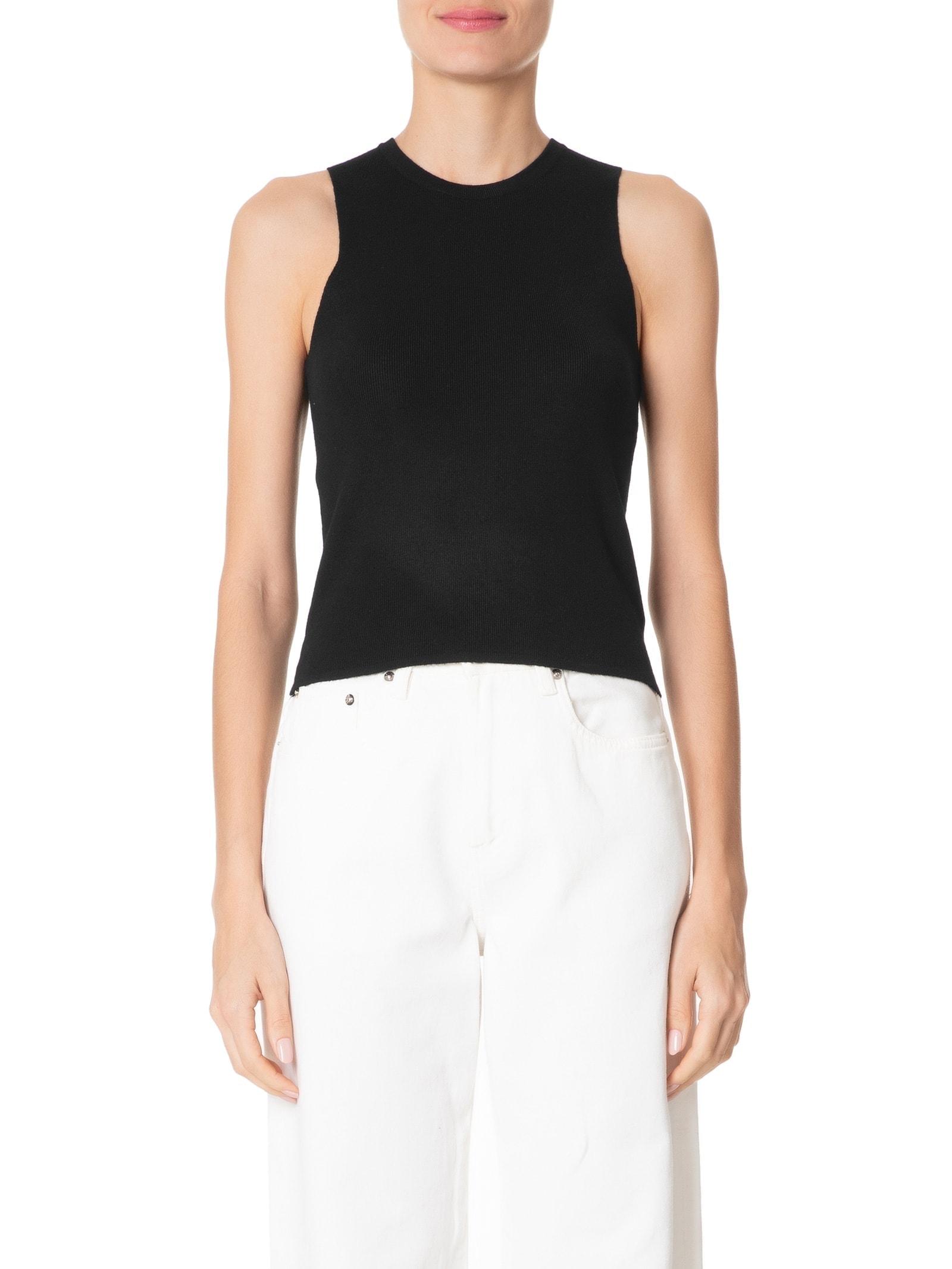 Regata Feminina Tricot  Sem Manga Preto '2Essential
