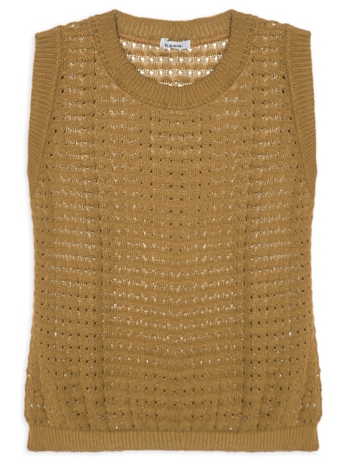 Regata Feminina Tricot Texturizada – Bege