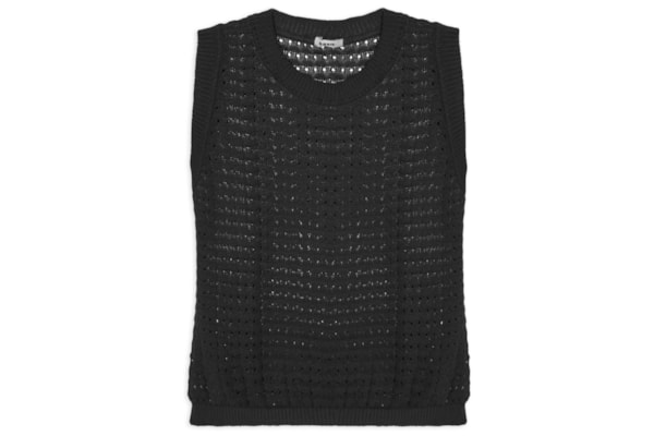 Regata Feminina Tricot Texturizada - Preto