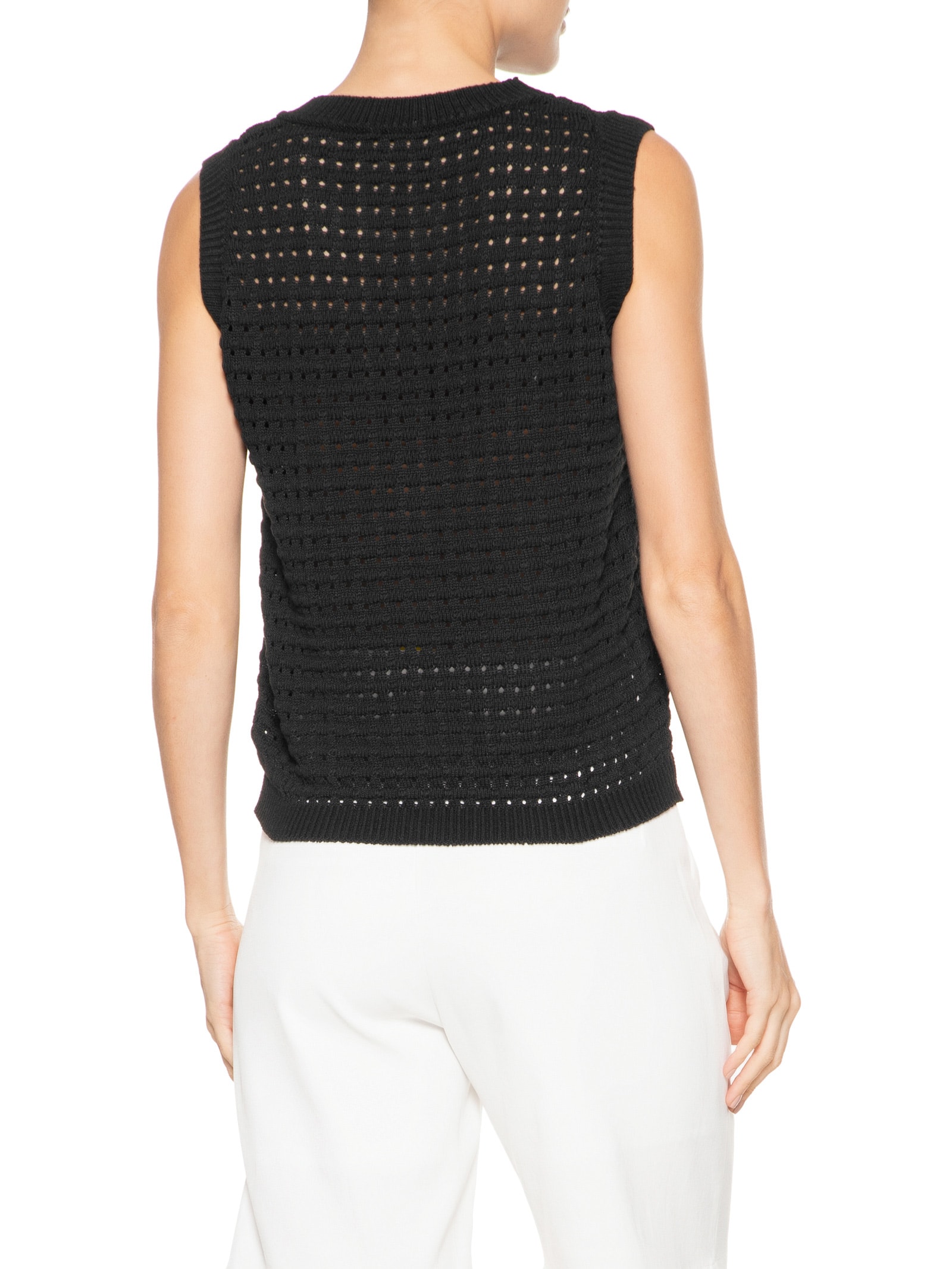 Regata Feminina Tricot Texturizada Preto Basiq