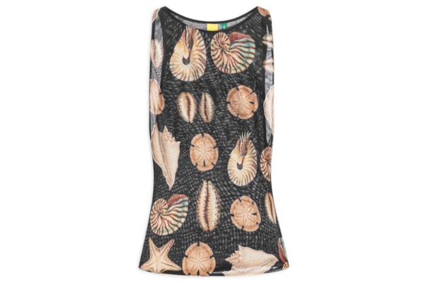 Regata Feminina Tule Conchas - Preto